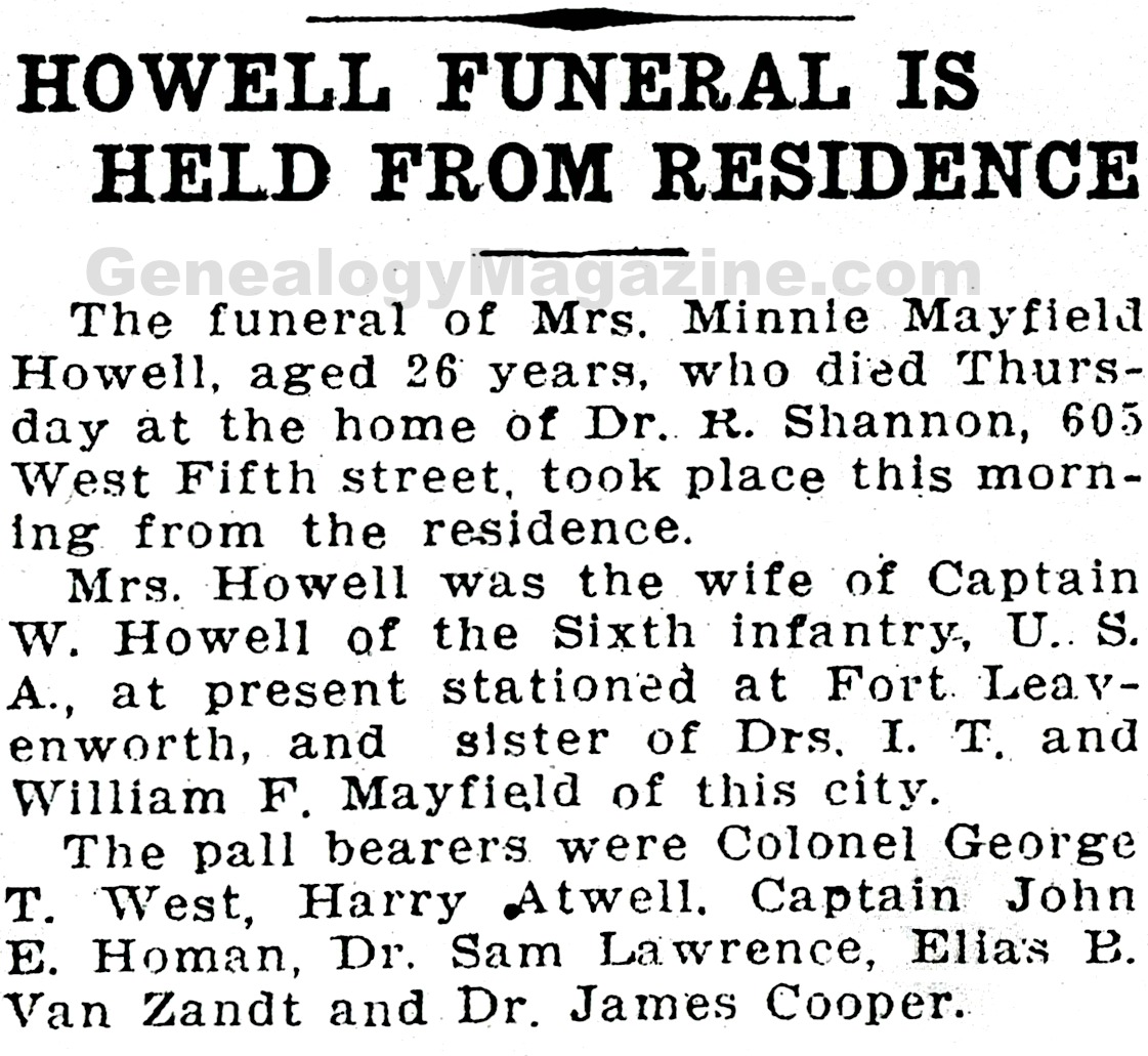 HOWELL, Minnie Mayfield obituary 2