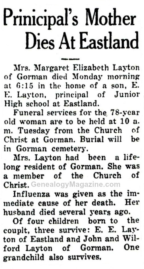 LAYTON, Margaret Elizabeth obituary