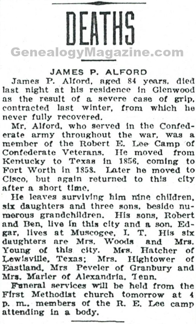 James Alford obituary