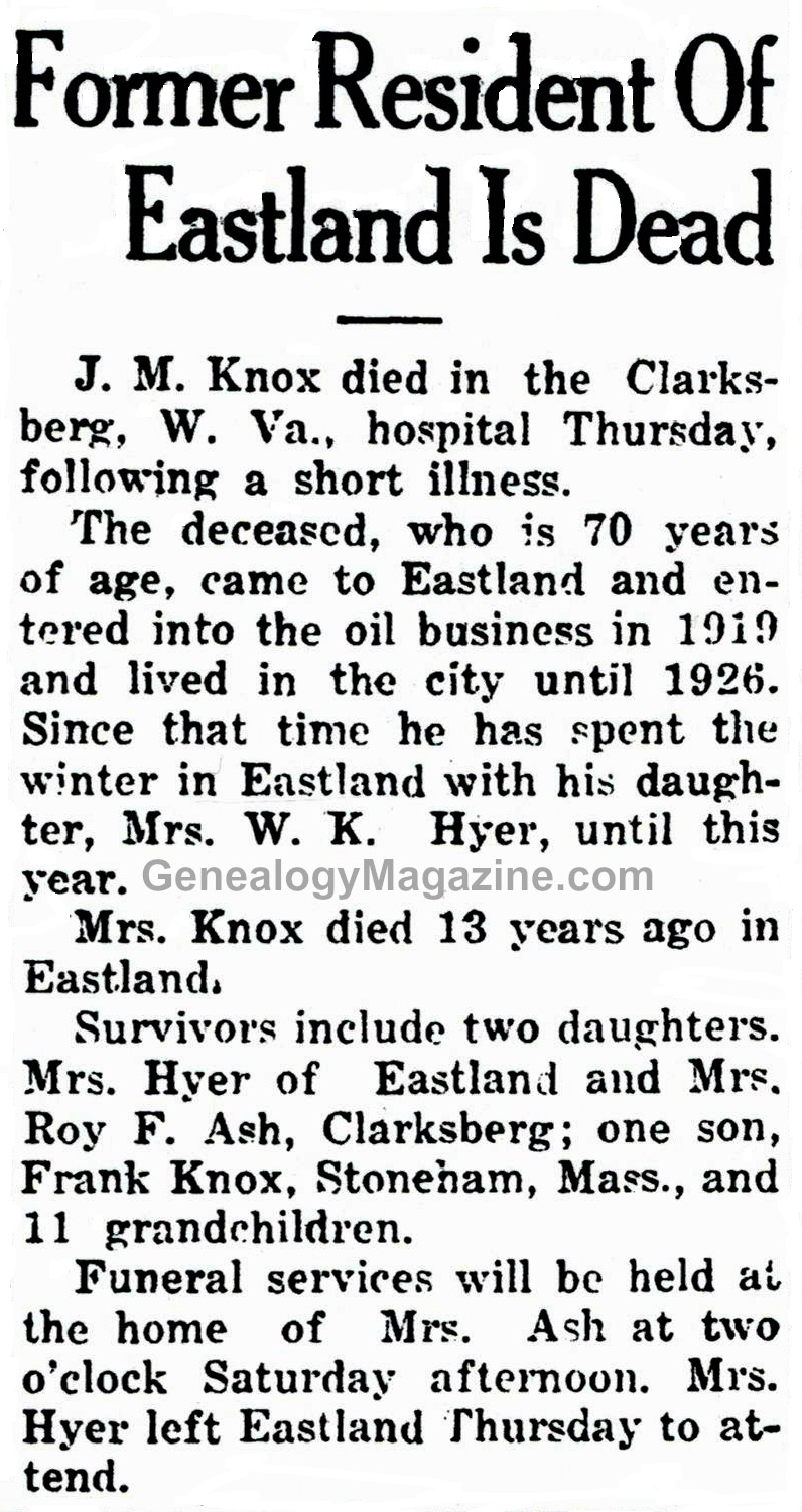 J. M. Knox obituary